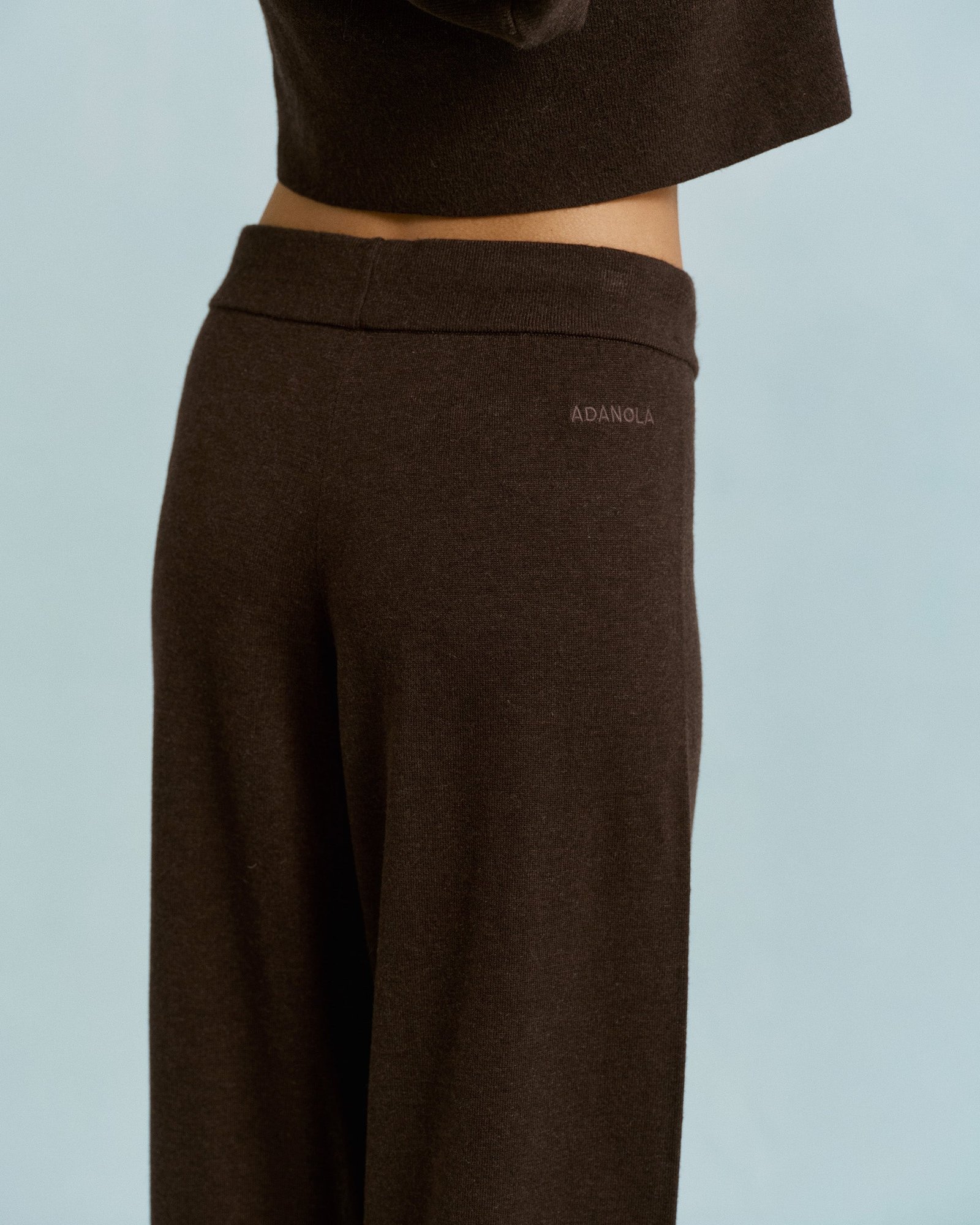 Knit Straight Leg Trousers - Coffee Bean - Image 4