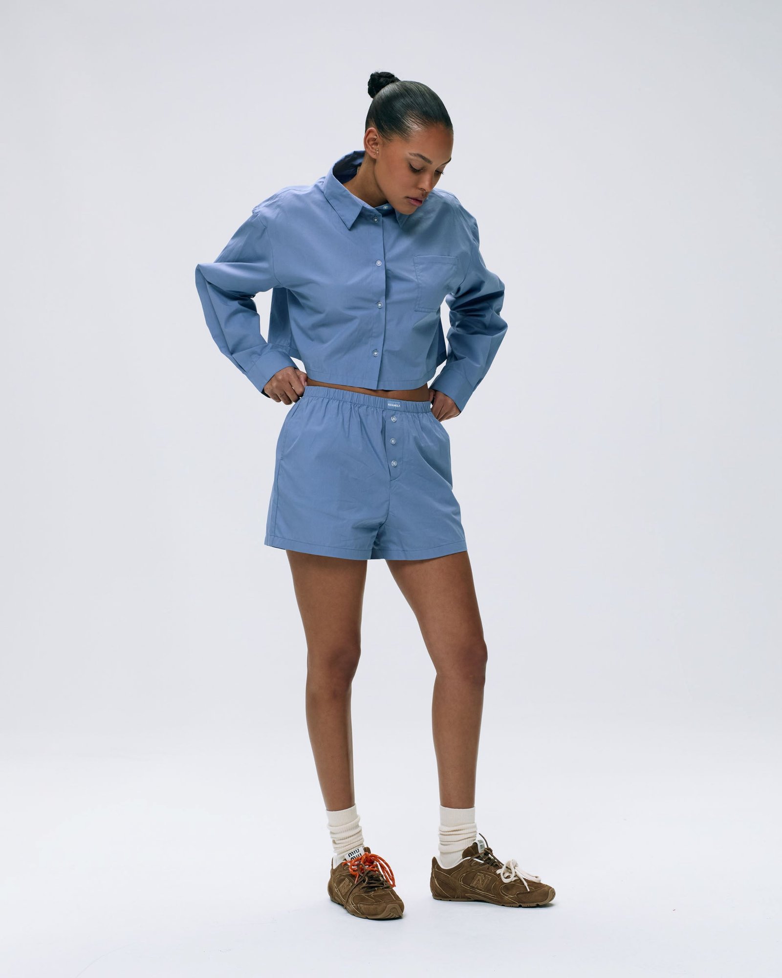 Cotton Boxer Shorts - Blue - Image 4