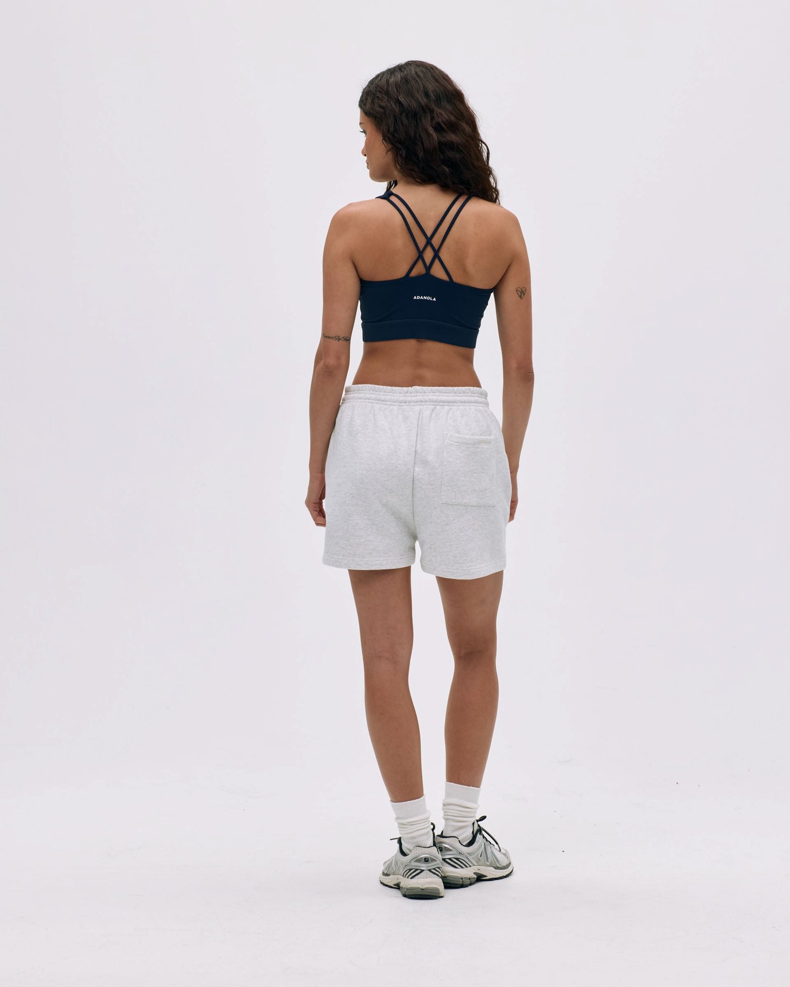 Branded Sweat Shorts - Light Grey Melange - Image 2