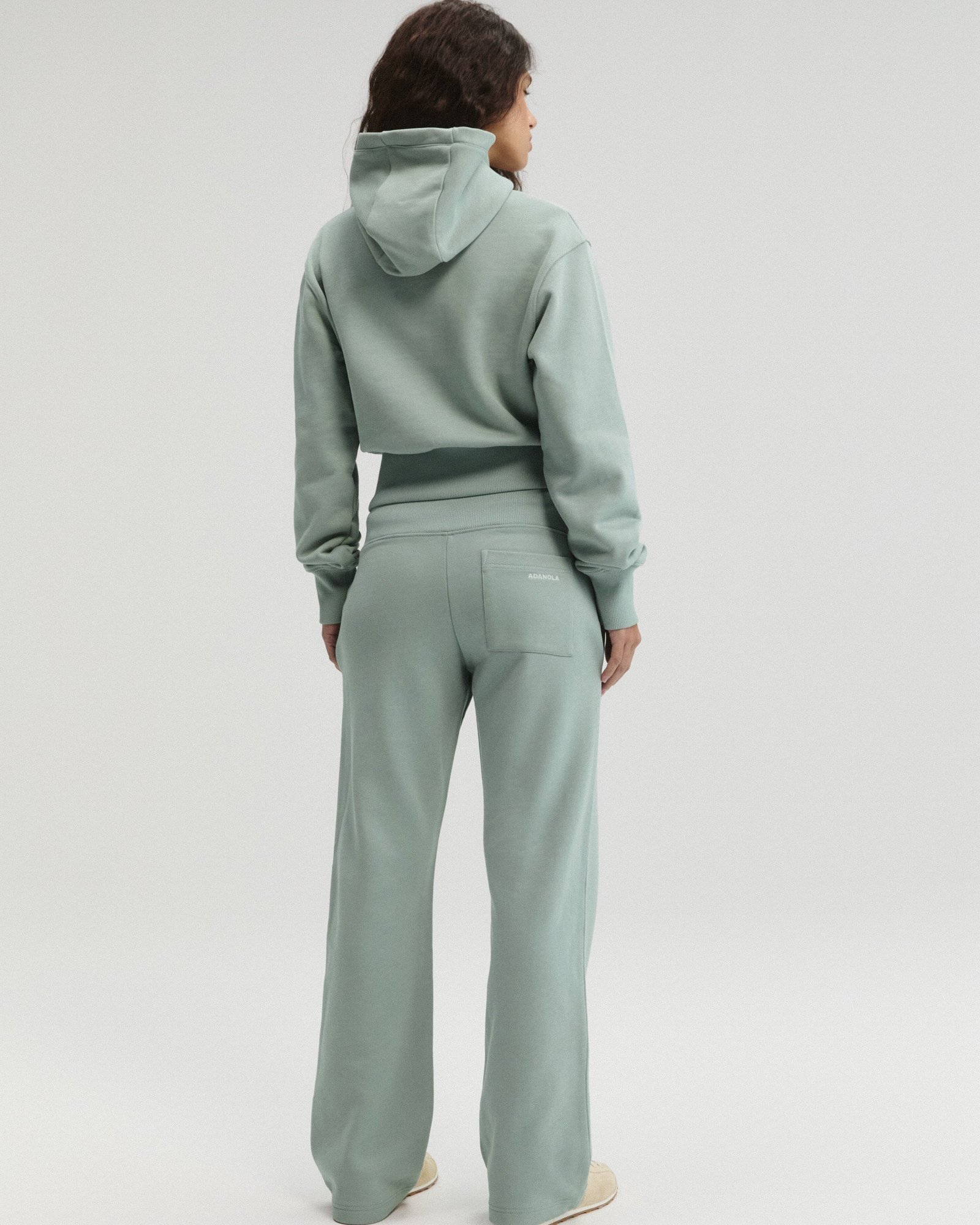 Rib Waist Straight Leg Sweatpants - Cloud Blue - Image 2