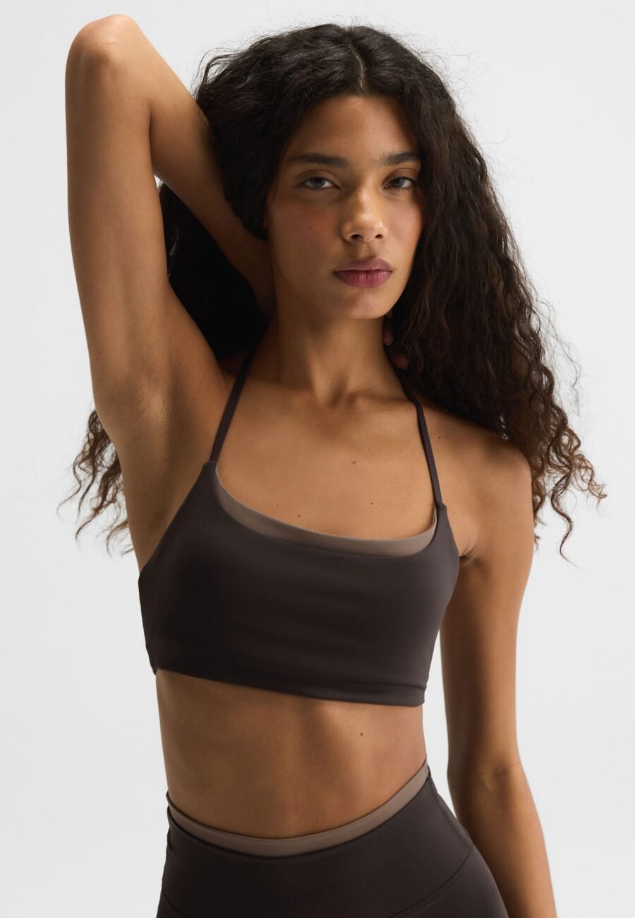 Ultimate Halter Double Layer Bra - Coffee Bean/Dusty Brown