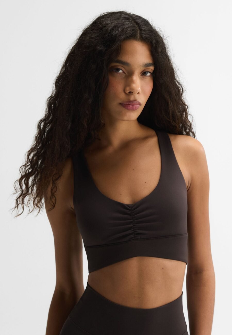 Ultimate Ruched Front Bra - Coffee Bean