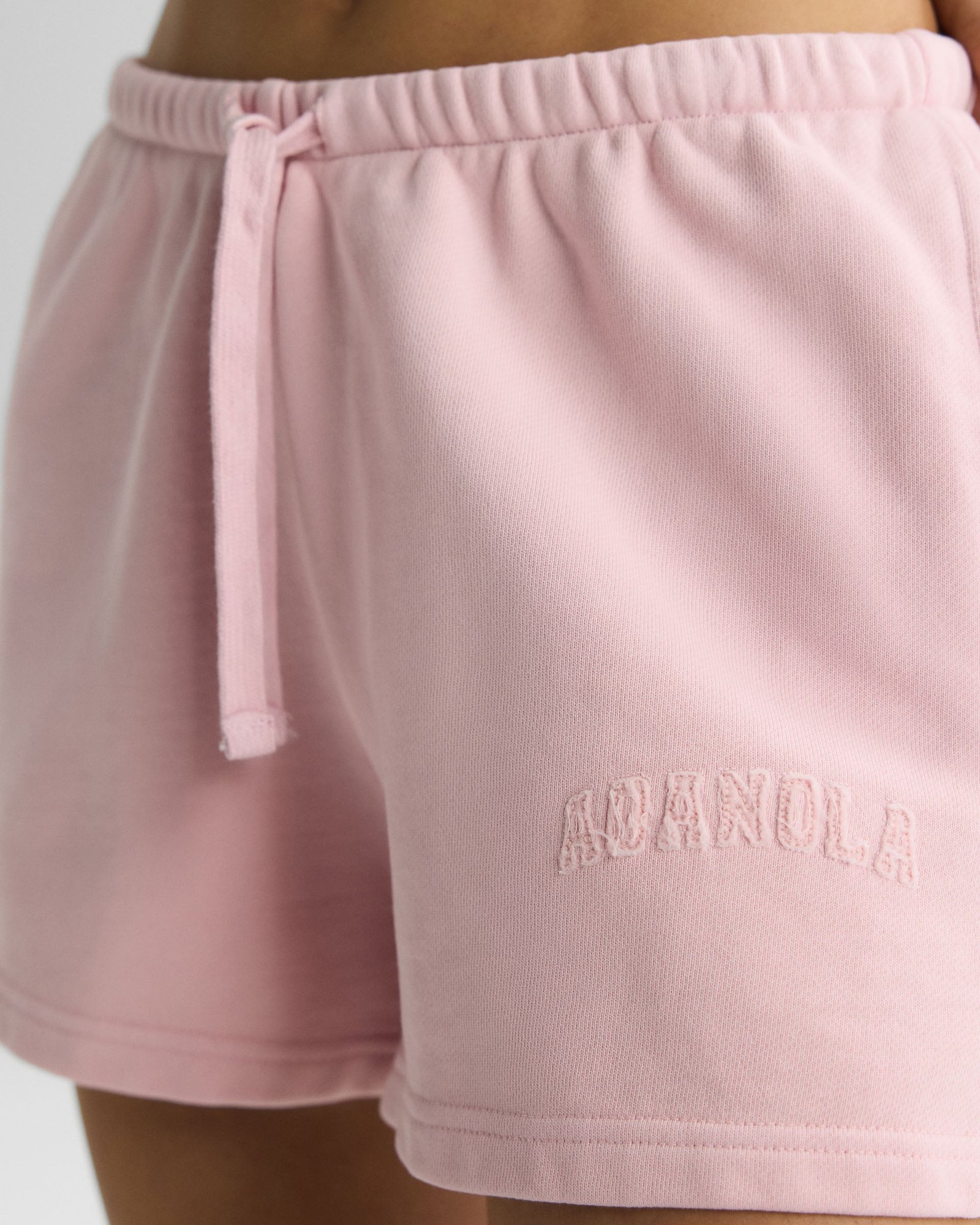Varsity Applique Washed Sweat Shorts - Soft Pink - Image 3