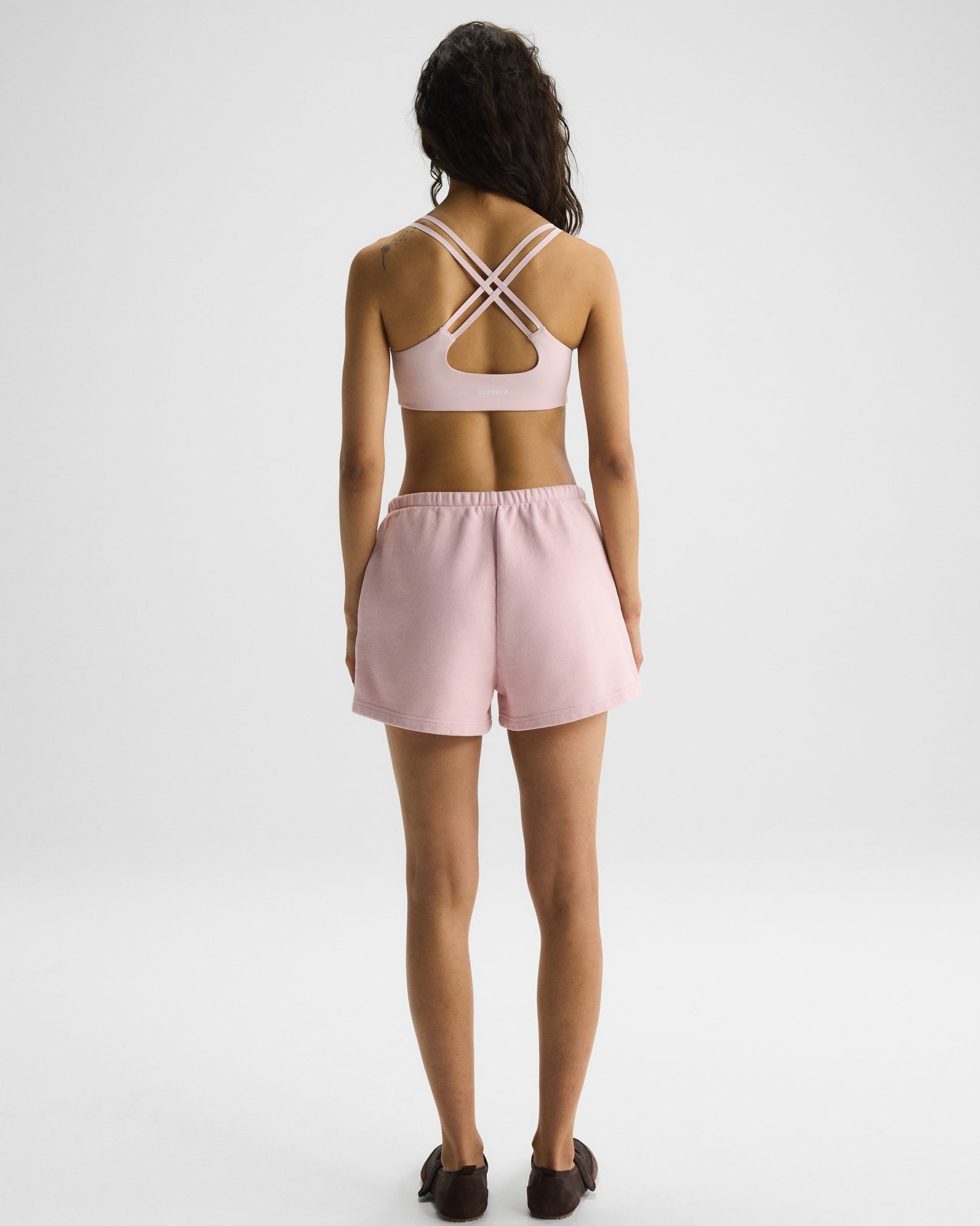 Varsity Applique Washed Sweat Shorts - Soft Pink - Image 2
