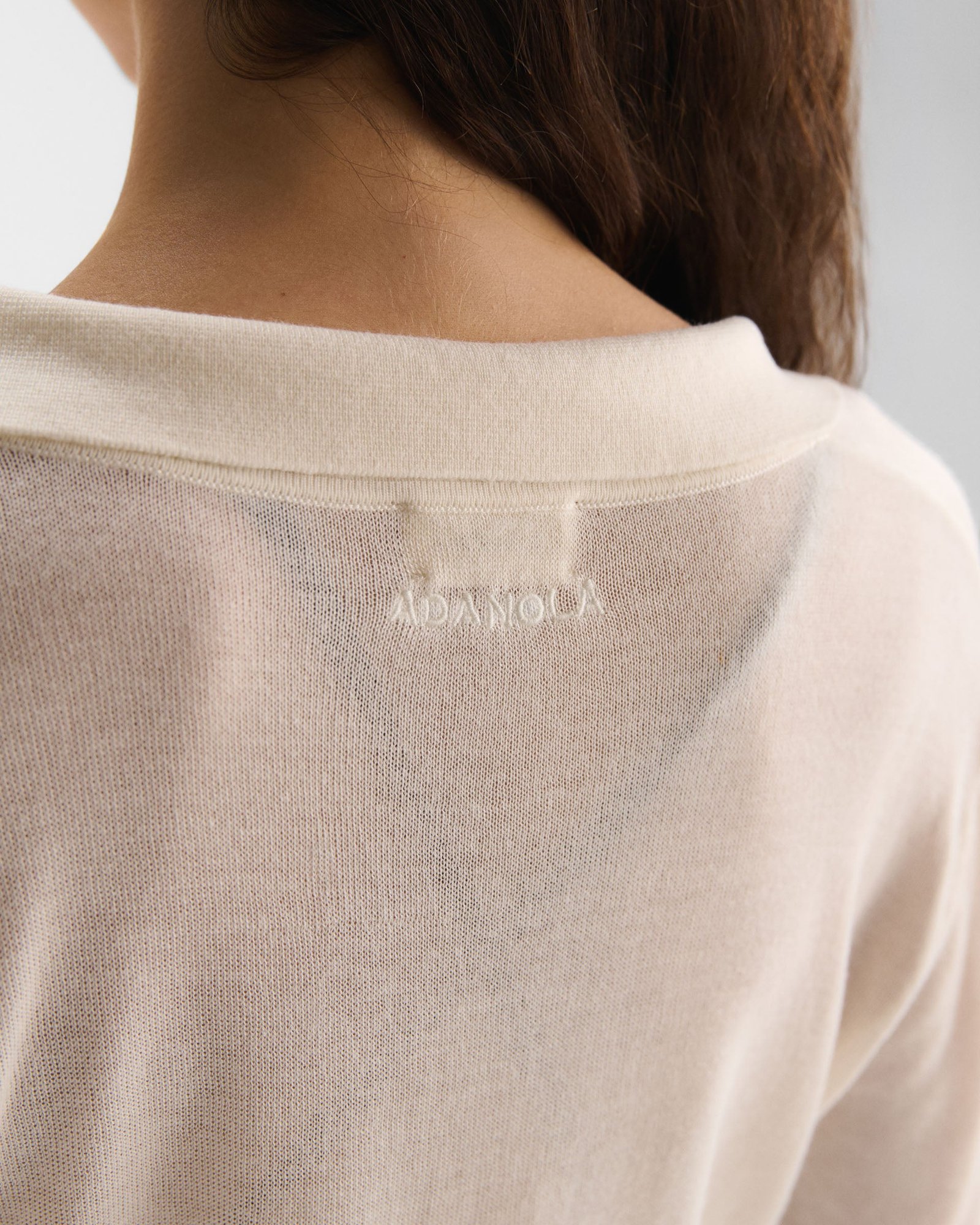 Semi Sheer Collared Dress - Marshmallow White - Image 3