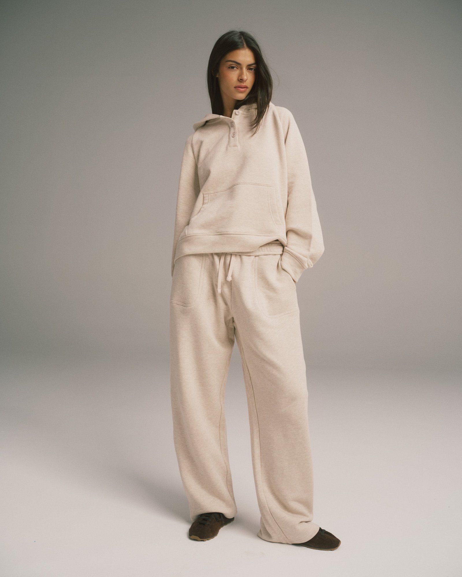 Loopback Straight Leg Sweatpants - Oatmeal Melange - Image 4