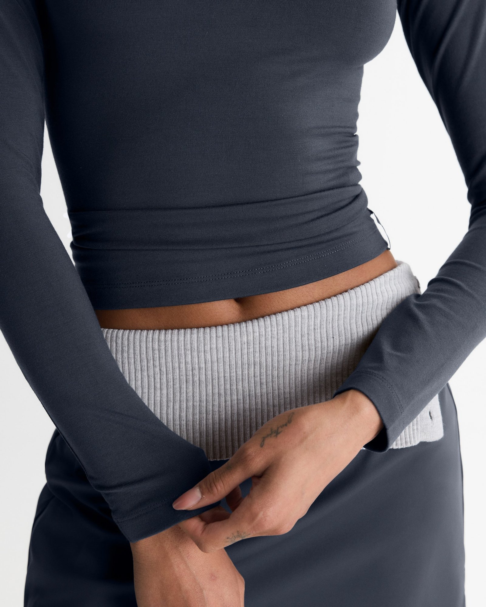 Modal Soft Long Sleeve Top - Midnight Blue - Image 4