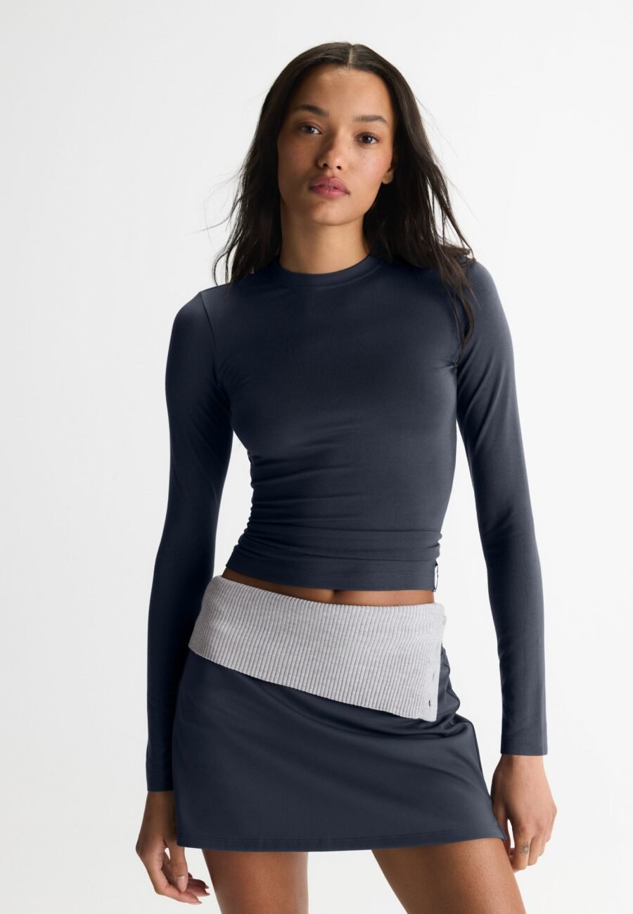 Modal Soft Long Sleeve Top - Midnight Blue