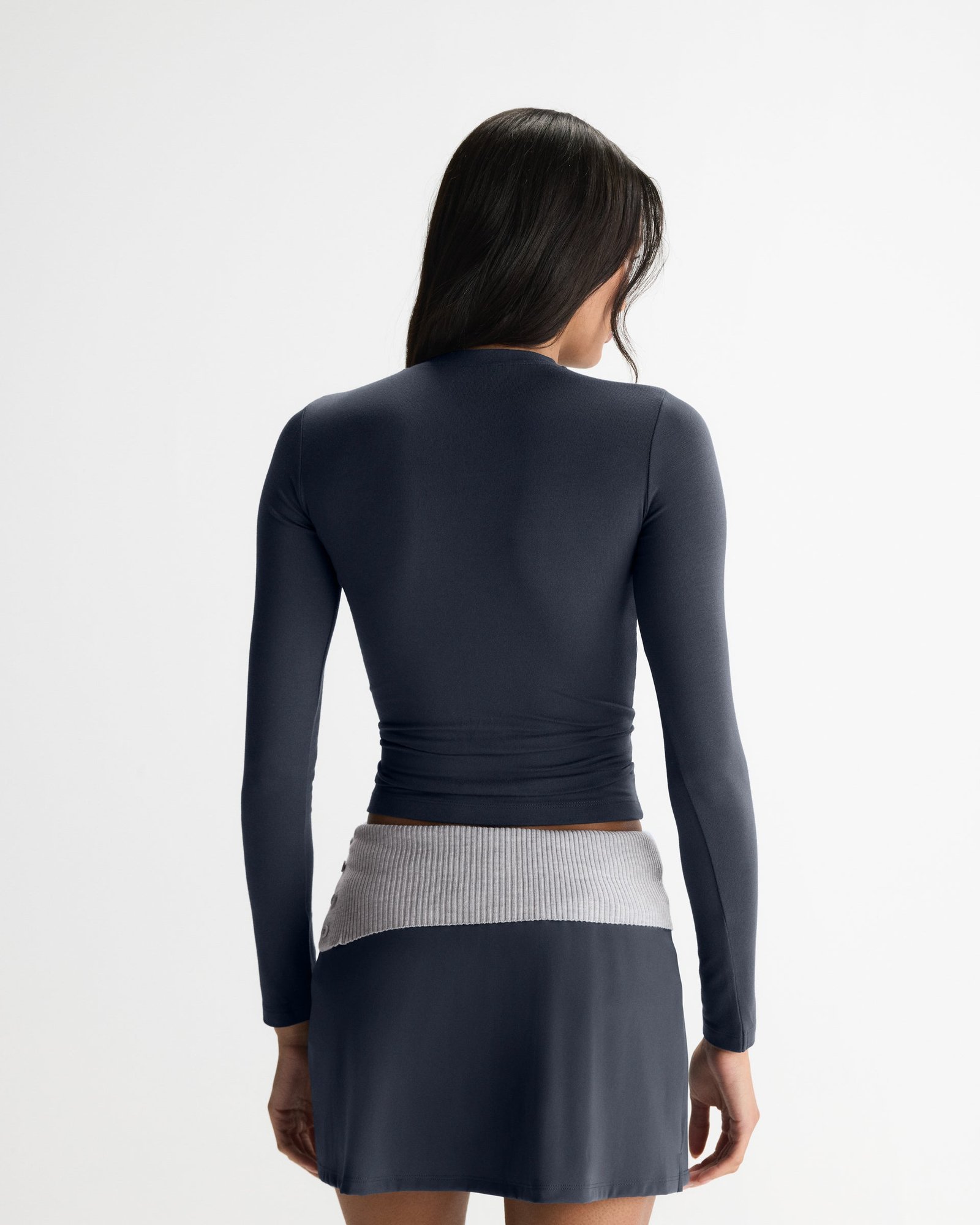 Modal Soft Long Sleeve Top - Midnight Blue - Image 2