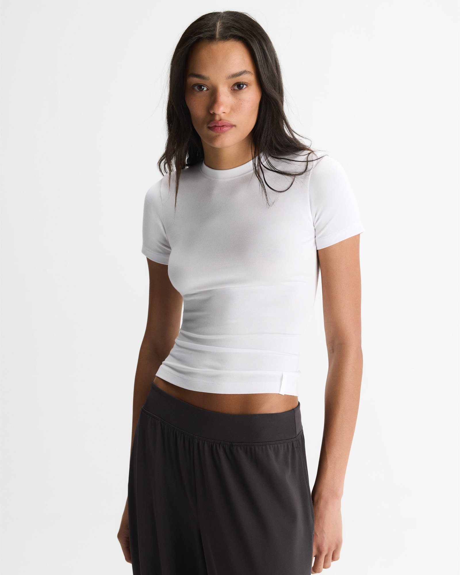 Modal Soft Short Sleeve Top - White - Image 2