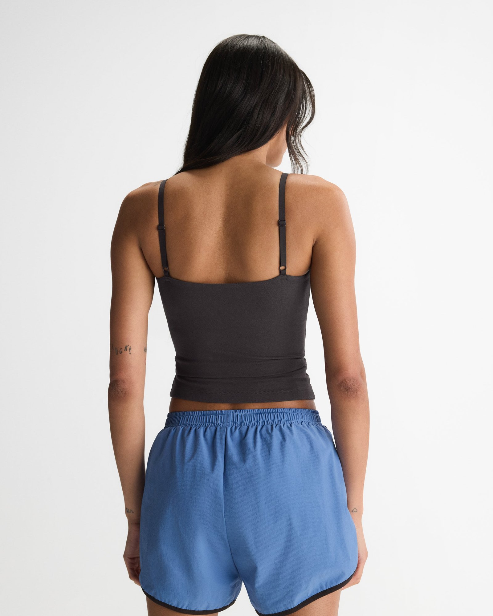 Modal Soft Skinny Strap Cami Top - Coffee Bean - Image 2