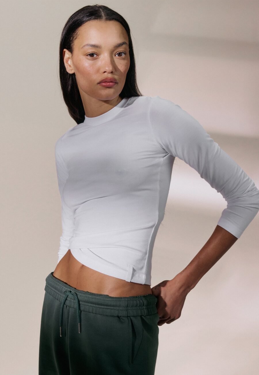 Modal Soft Long Sleeve Top - White